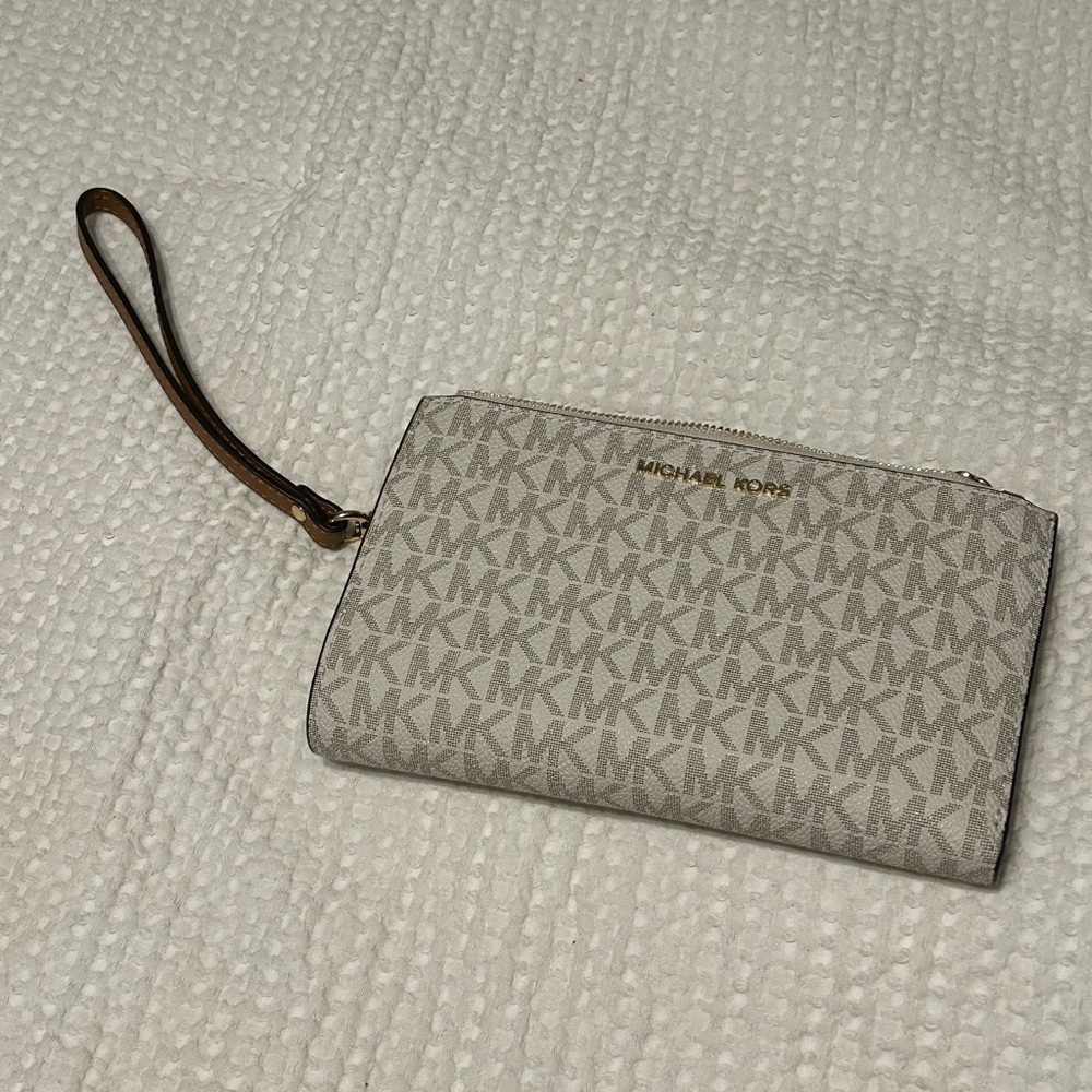 Michael Kors Light Tan Logo Wristlet